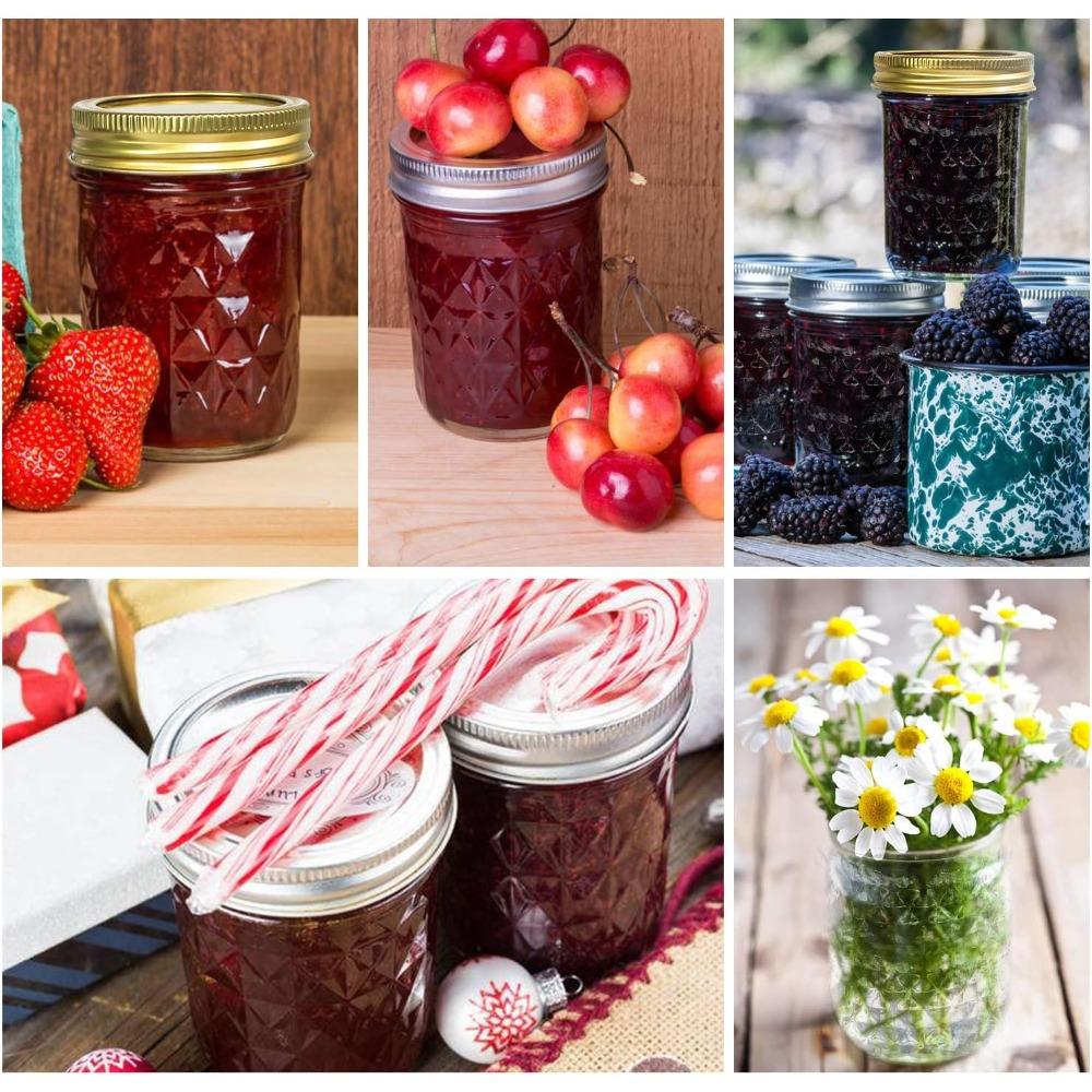 12pcs Mason Jars 8 Oz Canning Jars Half Pint Glass Jars with Regular Lids and Bands Small Mason Jars with Lids Ideal