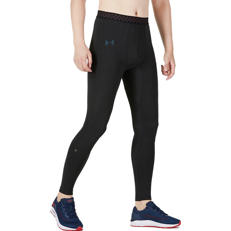 Under Armour Patterned Training Compression Fitness Pants Men bottoms Black 1361139-001