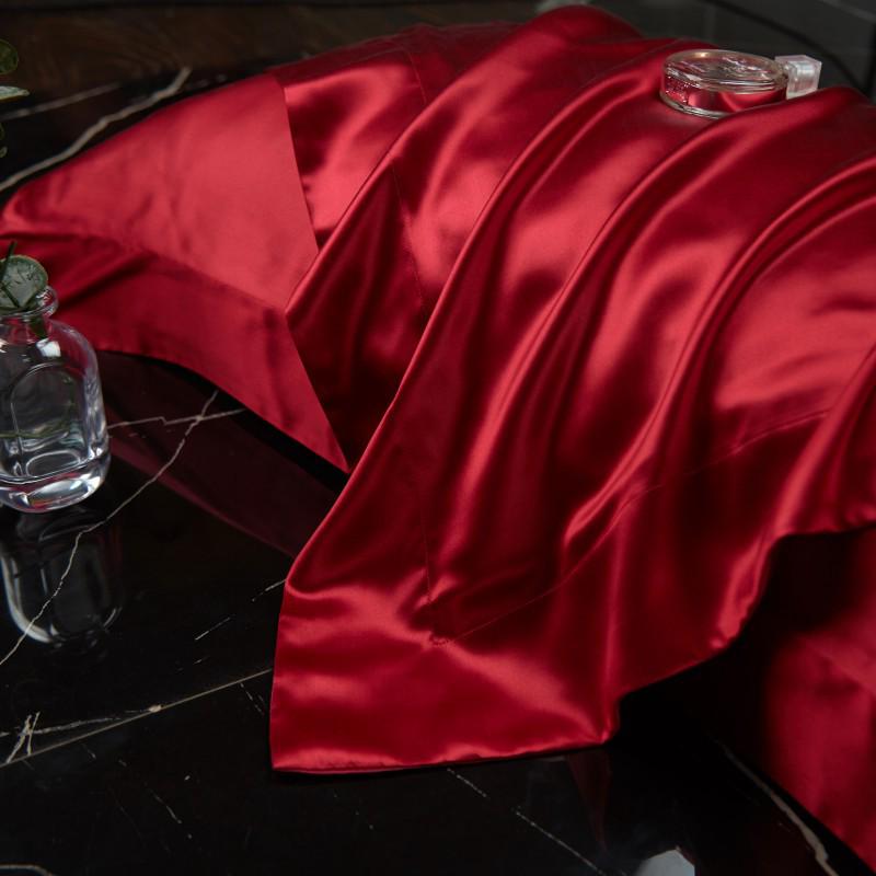 Double-Sided Mulberry Silk Satin Pillowcase - Solid Color