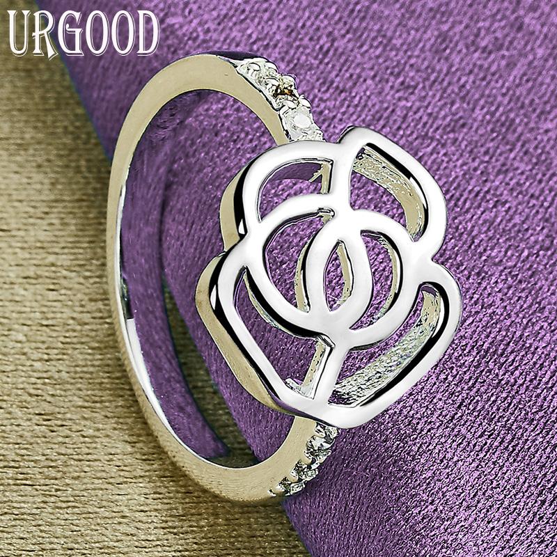 925 srebro kwiat AAA pierścionek z cyrkonią Party prezent modna biżuteria