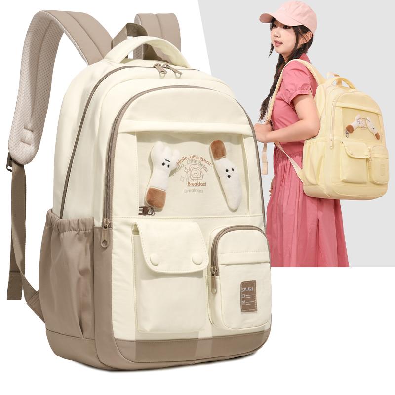 Einfarbiger Rucksack Große Kapazität Leichtgewicht Junior Senior High School Schüler Schultasche