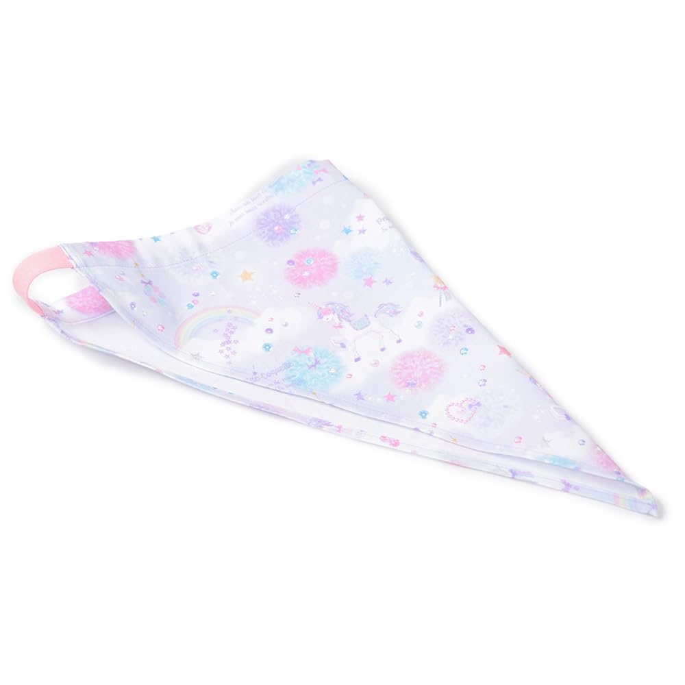 COLORFUL CANDY STYLE Apron Unicorn Fantasy Set Cute and Stylish Apron and Headscarf Set for and Elementary School Back-Cross Children's (100-120cm)