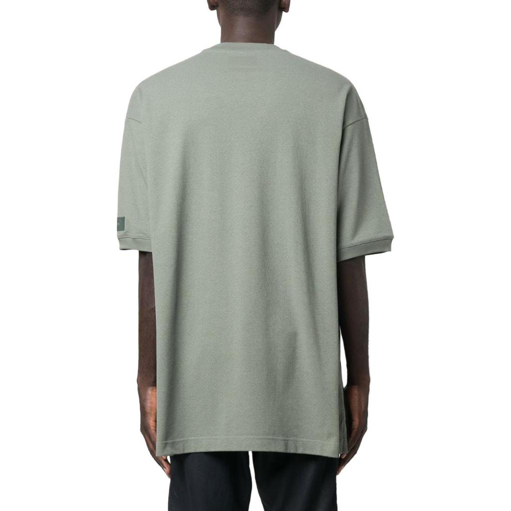 Y-3 Solid Color Crew Neck Pocket Loose T-Shirt Men Tops Gray-Green IP7945