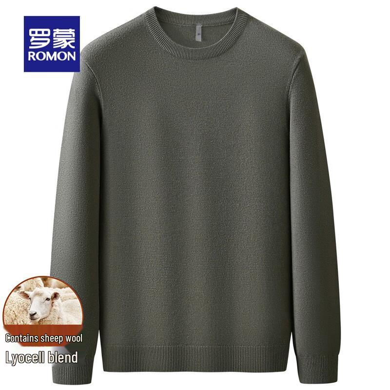 

ROMON Men s Lyocell & Wool Blend Round Neck Sweater M