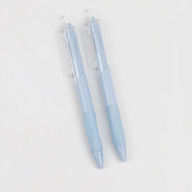 Quick-Drying 0.5mm Black Gel Pen with White Brush Tip - Ideal for Students