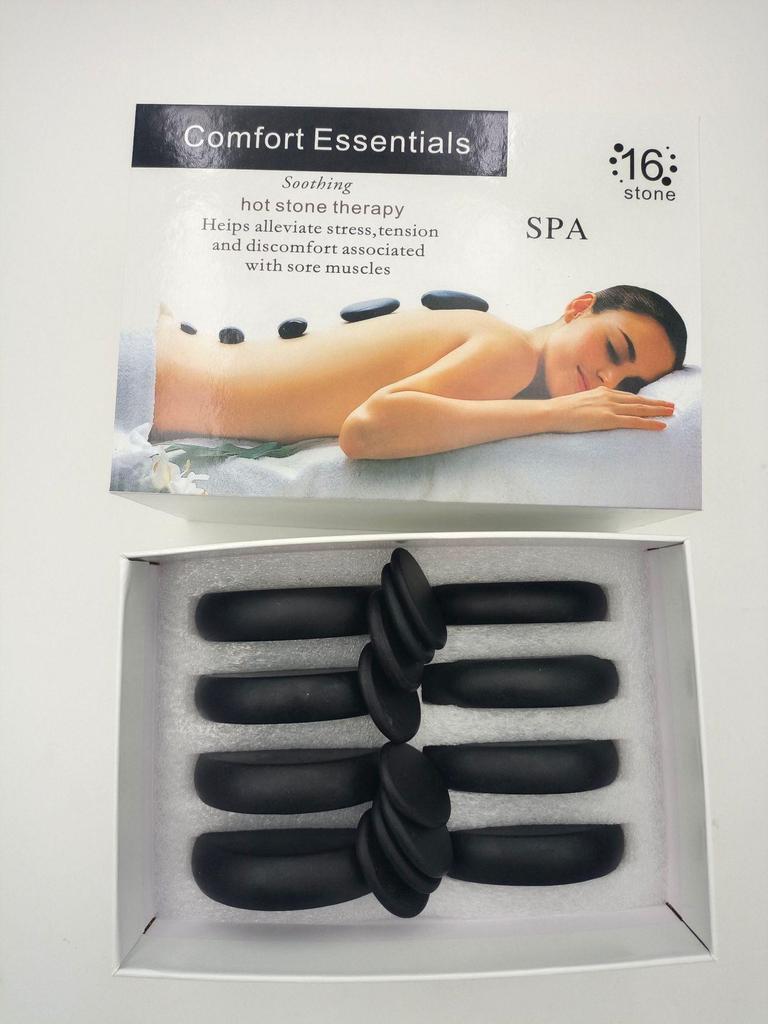 20-Piece Volcanic Energy Stone Massage Set with Heating Box and Essential Oil