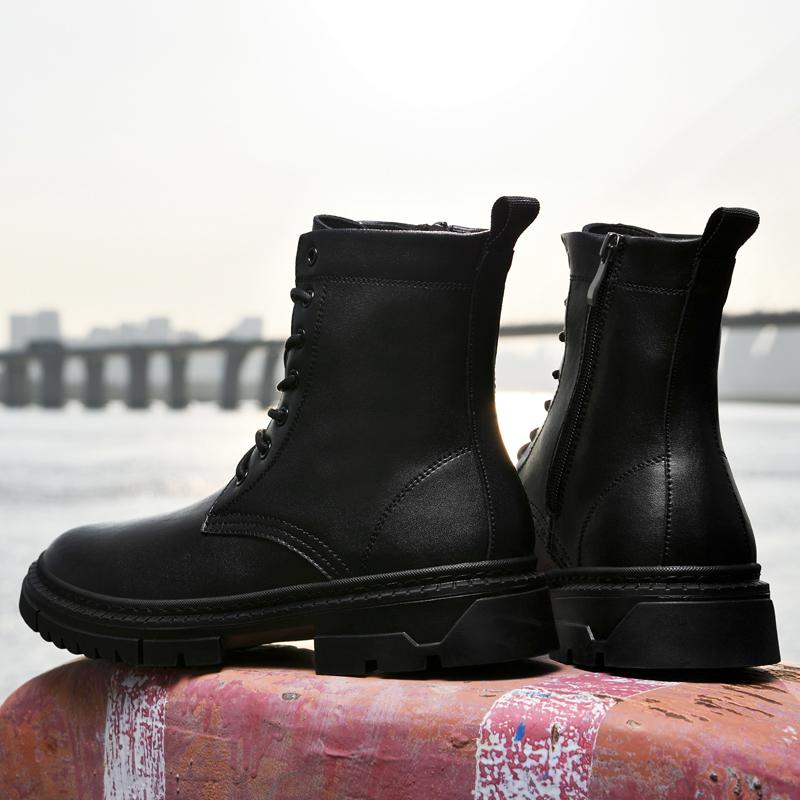 Italienische Marke Designer Herren Luxus Cowboy Stiefel Natürliche Leder Plattform Winter Schuhe Schwarz Ankle Boot Kurze Plüsch Botas Männlichen