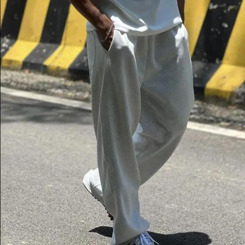 

New Sanitary Pants Long Pants Pure Cotton Men s Korean Version Casual Simple Versatile Sports Pants Straight Leg Pants L белый