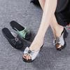 GKTINOO Summer Women‘s Slippers Sandals 2025 High Heel 5cm Platform Genuine Leather Slides Ladies Shoes Non-slip Casual