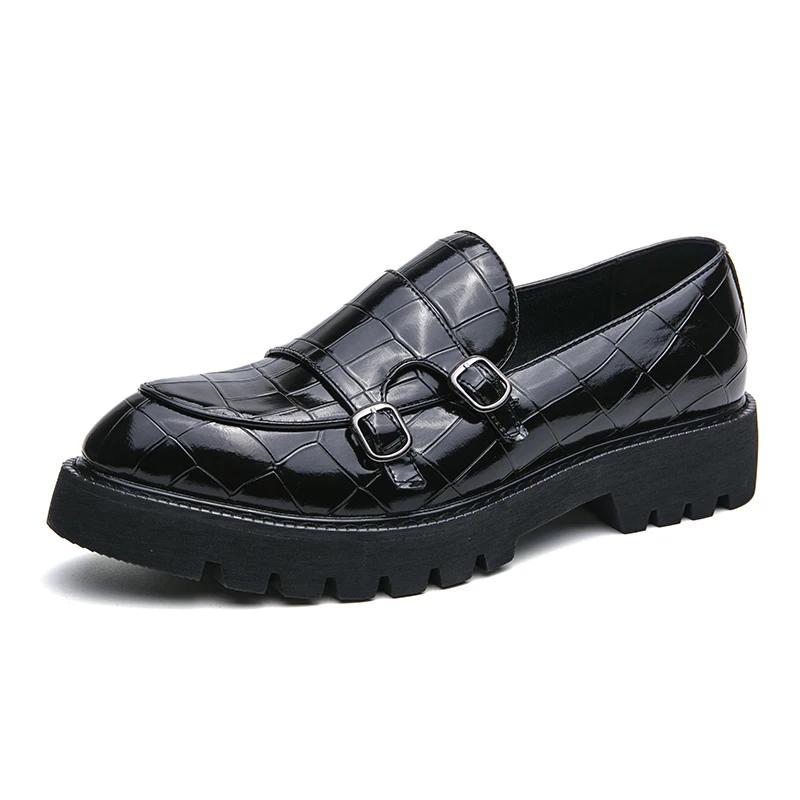 Mode Streetwear Herren Loafer Dicke Sohle Schuhe für großen Zeh Trend Grün Partykleid Schuhe Herren Echtes Leder Freizeitschuhe