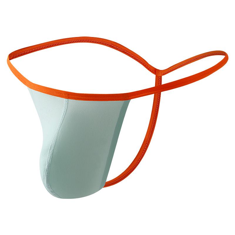 Herren Low-Rise Ice Silk Tanga mit dünnen Trägern und U-förmigem Beutel