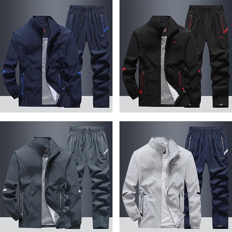 Men's Spring/Autumn Long Sleeve Casual Sports Suit - Middle-aged & Elderly Running Wear