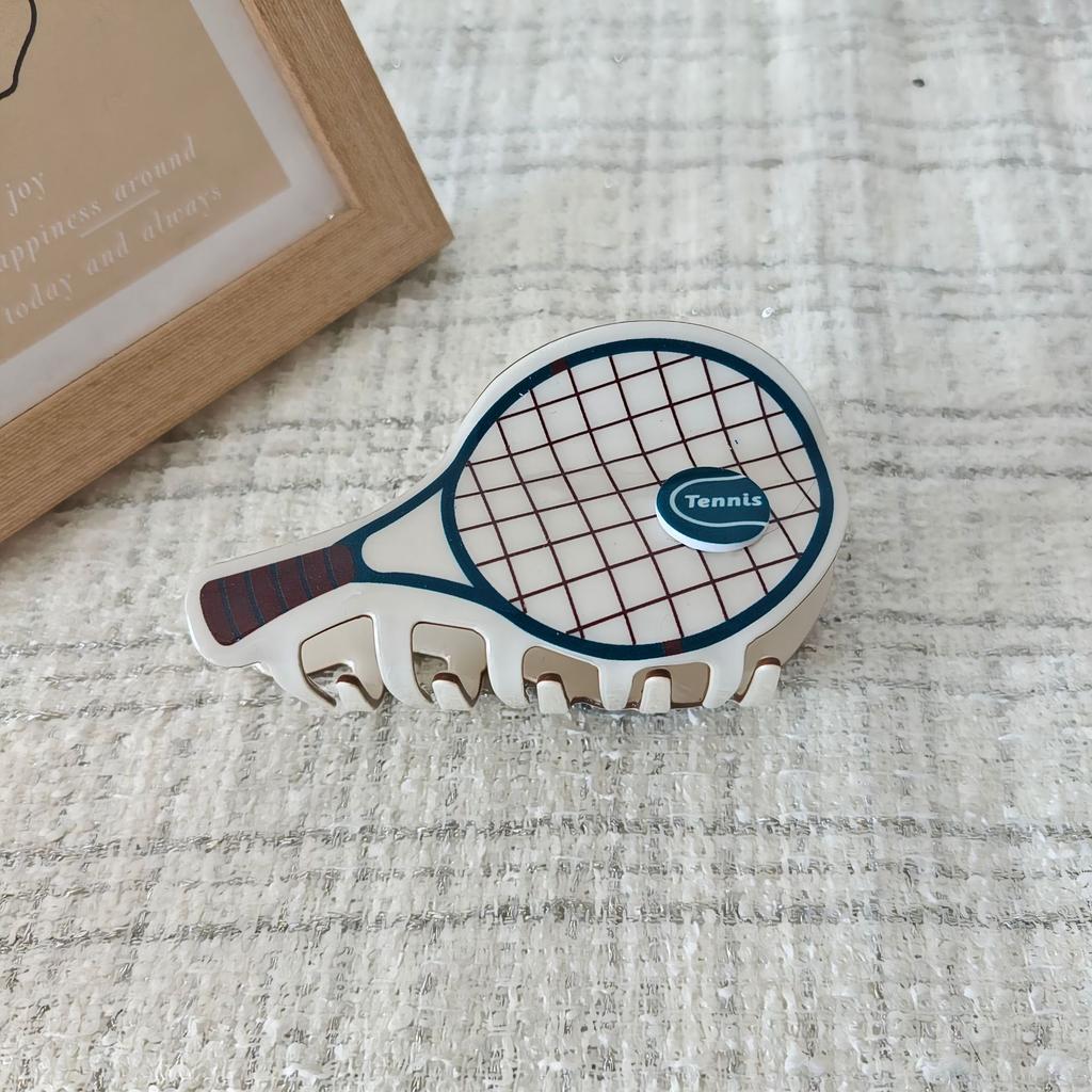 1pc Cute and creative sports tennis racket accessories, clip on disc hair, shark clip on hair accessories