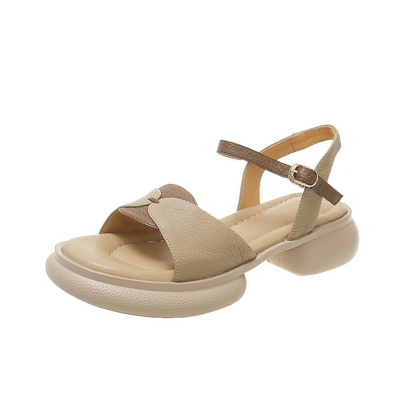 

Цветовая гамма ретро сандалии на платформе женские новые летние женские универсальные сандалии-маффины 35 абрикосовый