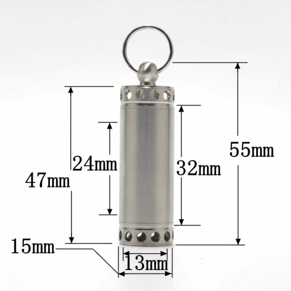 Mini Waterproof Pill Container Stainless Steel Pill Holder Keychain Container  Outdoor Camping