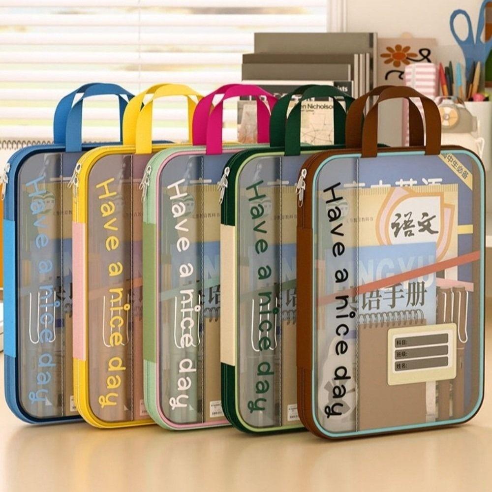 Dopamine File Storage Bag Large Capacity Transparent Study Pouch Stationery