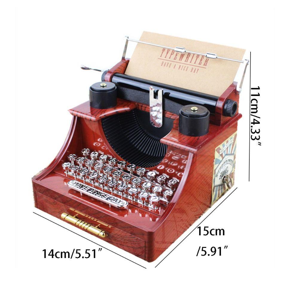 With Drawer Typewriter Music Box Nostalgic Music Box Ornaments Retro Old Typewriter Model  Friends