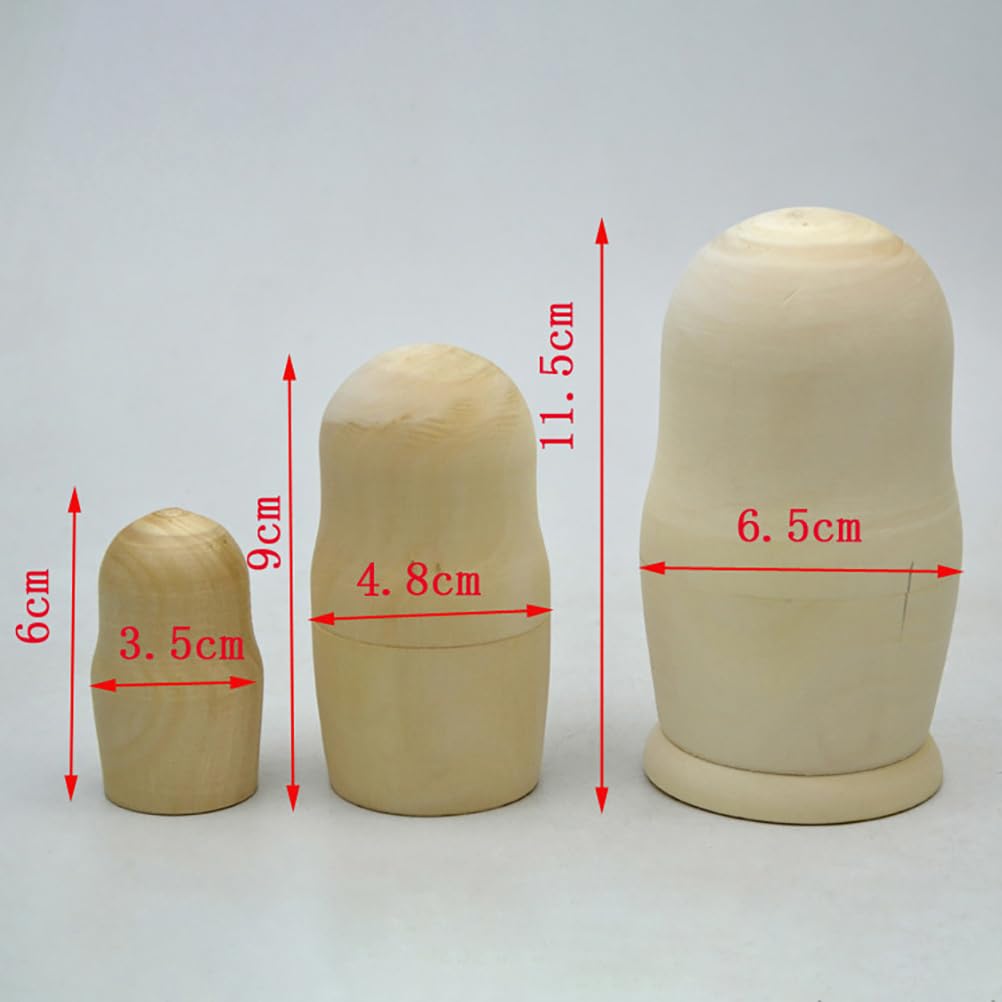 Iplusmile Matryoshka Set of 3 Plain Unpainted Wooden Nesting Wooden Handmade DIY Painting Educational Russian Decorative Gift 3 Sizes Dolls, Kit, Kit,