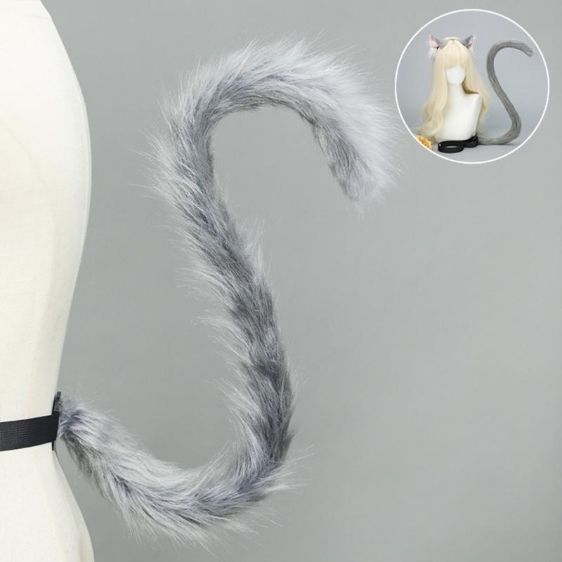 Cats Costume Accessories Cats Ear Headband Plush Tail Anime Cosplay Outfit for Women Masquerade Halloween Role Play