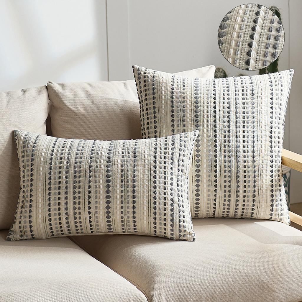 Nordic modern simple yarn-dyed dot pillow cover light luxury home soft decoration model room living room sofa pillowcase