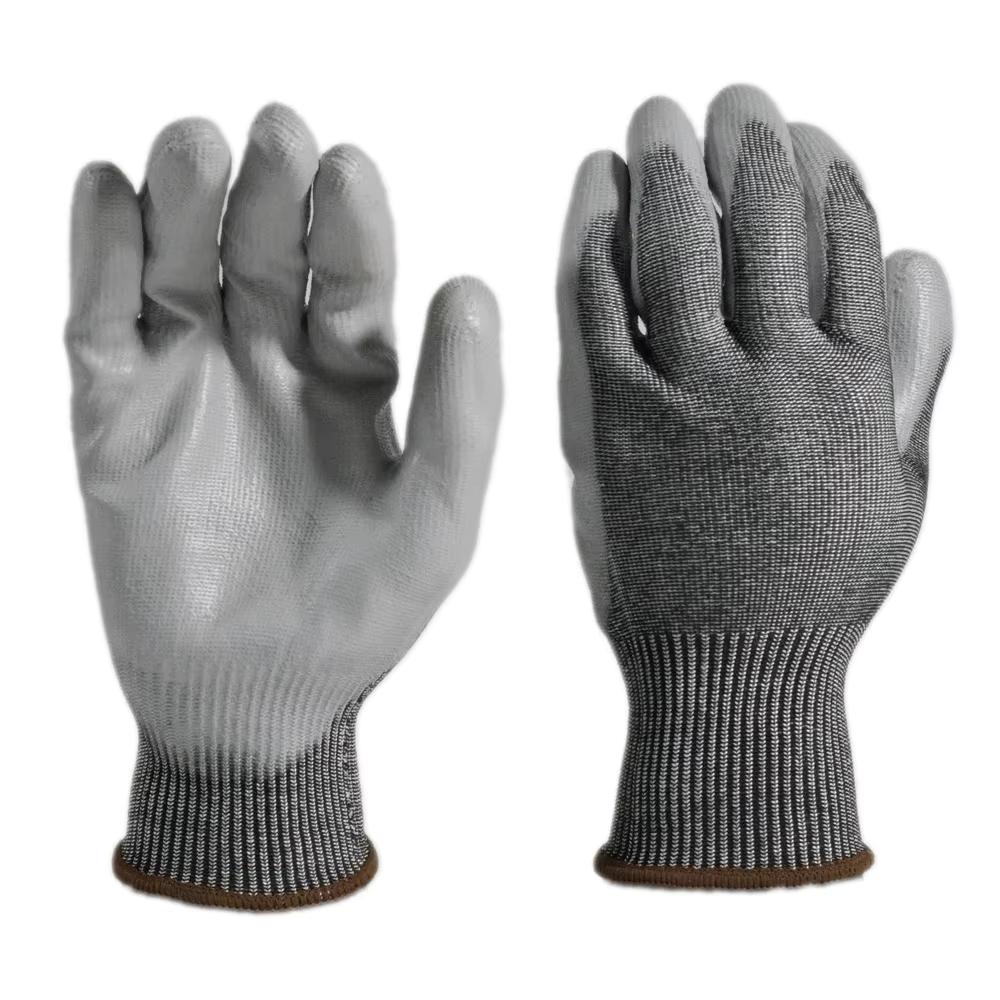 13 Gauge EN388 4543 Hand Safety Construction PU Coated Level C Anti-Cut Anti-Slip Work Gloves 5 Dipped Customizable Glove (Gray,S) серый