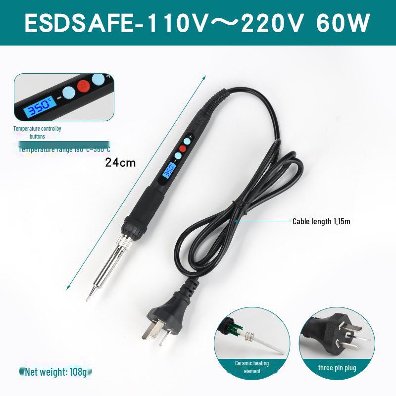 Fier de lipit electric cu temperatură controlată de 80 W cu afișaj digital pentru sudarea și întreținerea de uz casnic