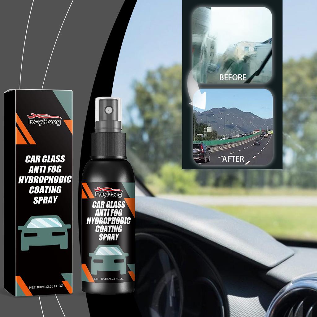 Car Windshield Spray Windshield Mirror Cleaner Stain Hydrophobic Water Repellent Anti-fogging Agent