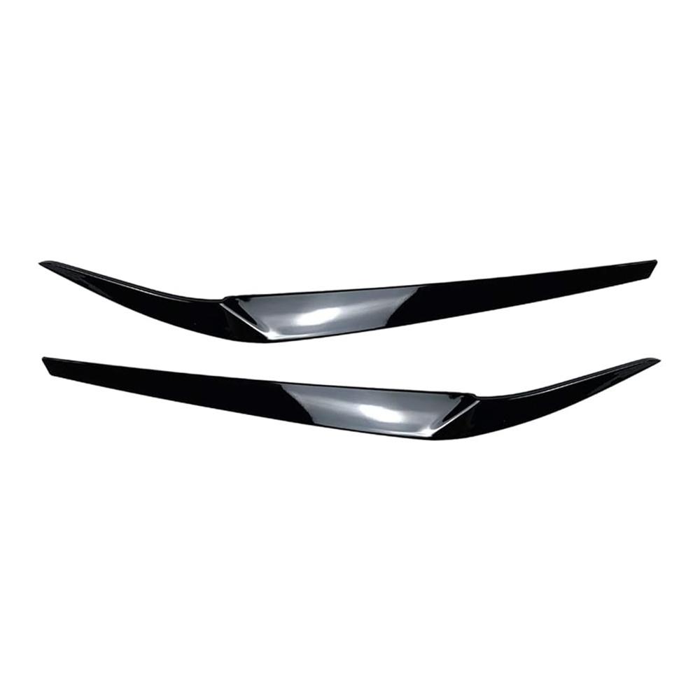 Gloss Black Headlight Eyebrow Eyelid Trim For BMW 5 Series G30 525i 530i 2017-23