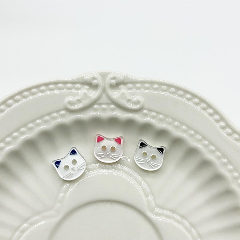 40pcs Cute Resin Cat Buttons 12mm Kitten Head Buttons Fashionable Kitty Buttons  Cardigan Sweater