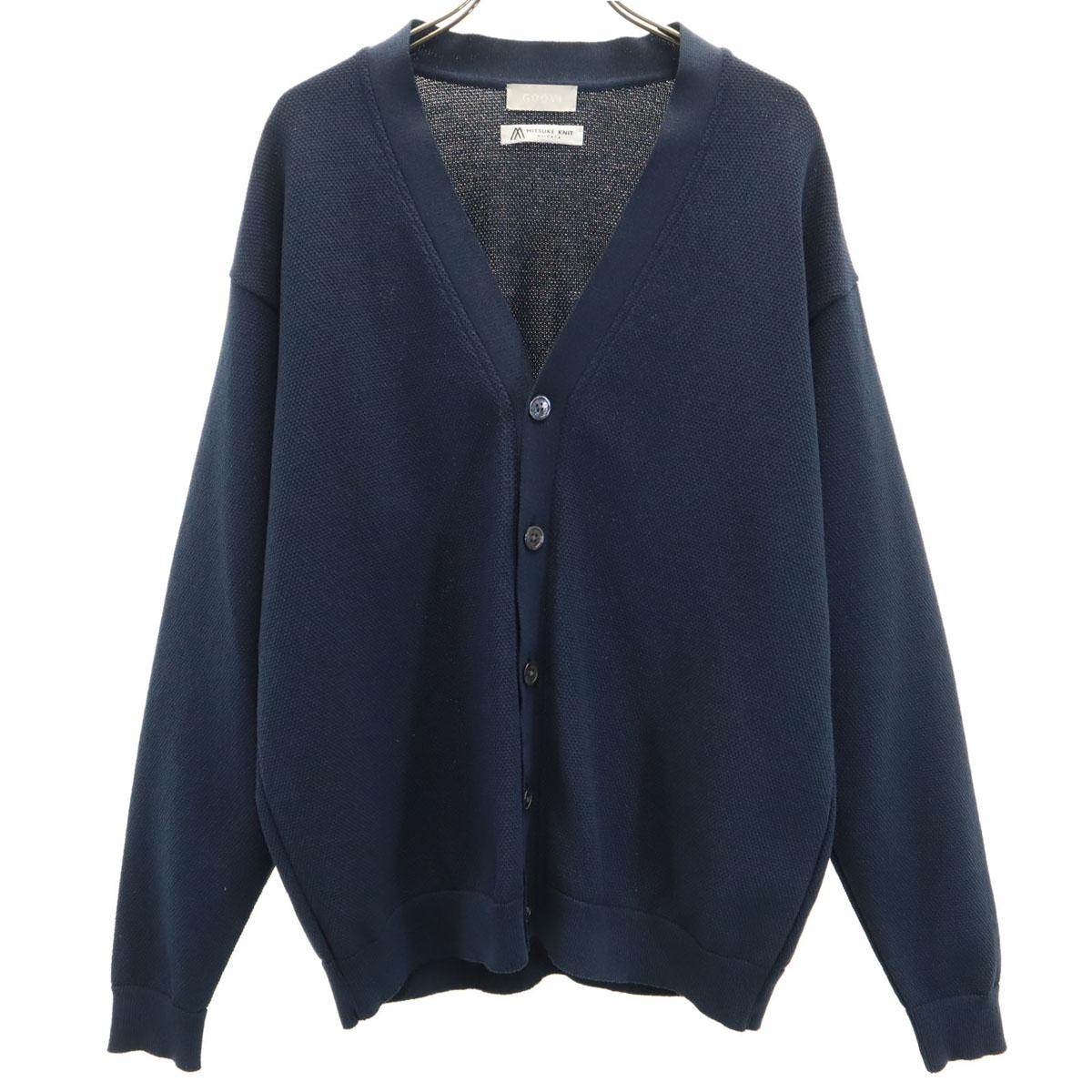 

GOOVI Сделано в Японии Ваши Бленд Кардиган мужской б/у с длинным рукавом, V-образным вырезом, сотовой вязки