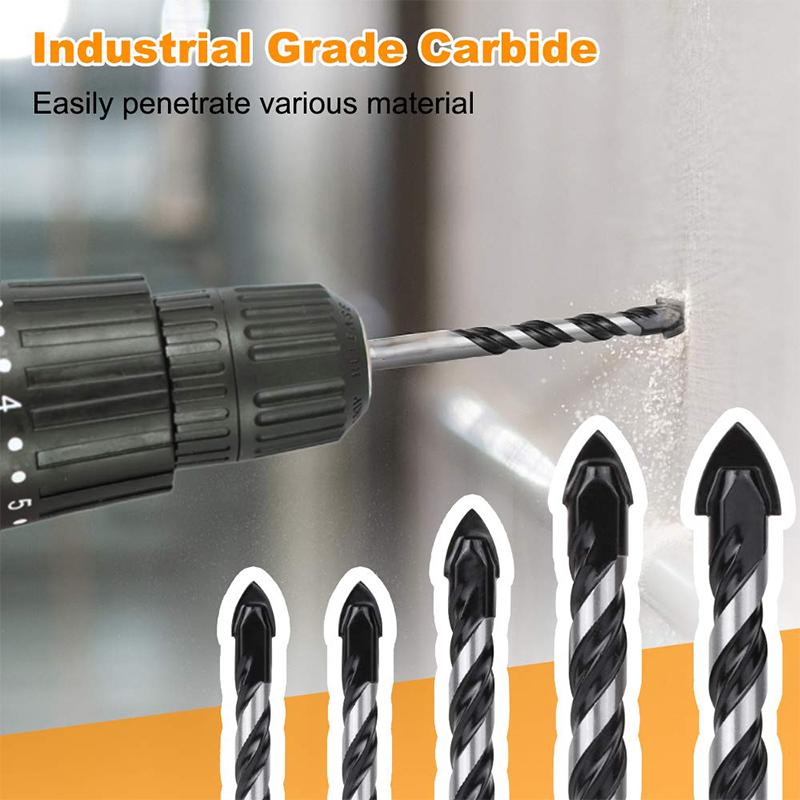 5-12mm Multifunctional Alloy Drill Bit Set for Ceramic Glass Concrete Metal Triangle Drill Bits Metal Hand Tool for Wall Concret