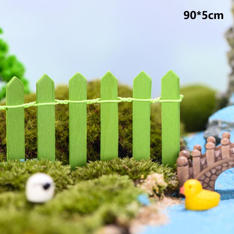 90cm Mini Diy Wood Fence Miniature Plant Decor Landscape Crafts Dollhouse Micro