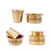 Indian Brass Coffee Cup Dawara Dabara Tumbler for Serving Filter Coffee, Tea Traditional Kumbakonam Brass Dabara - Dotted | Matt - 150ml (Set of 6)