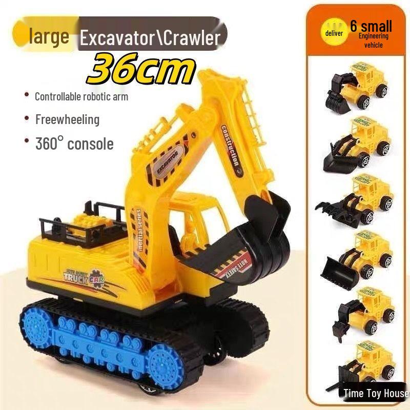Large Children's Inertia Excavator Toy - Engineering Vehicle Model for Kids