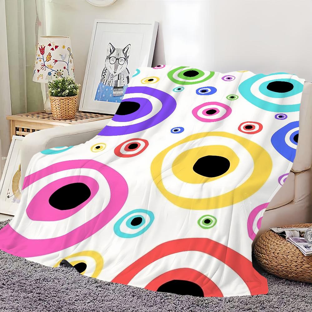 Blanket Flannel Warm Comfort Soft Plush Color Blanket For Sofa Evil Living Room Office Bedroom Travel Eye Gift
