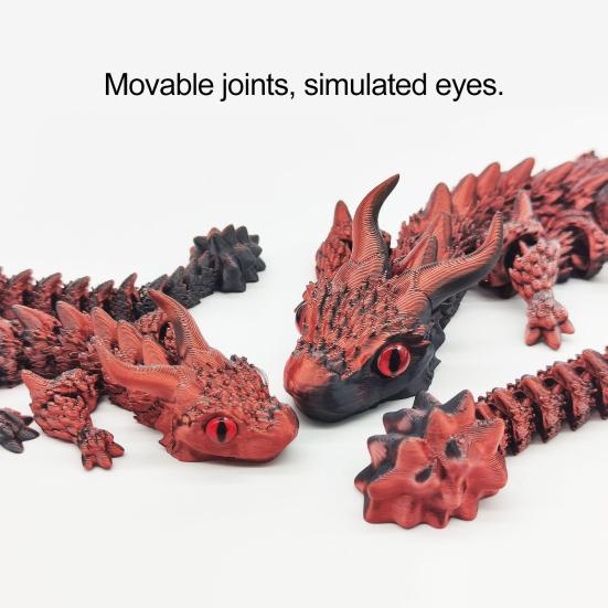 3D Printed Dragon Toy Articulated Dragon Figurine with Movable Joints Stress Relief Fidget Dragon Toy for Students Office Workers