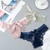 Damen Spitze Transparent Höschen Sexy Low Waist Unterwäsche Nahtlose Schleife Hohl Tanga