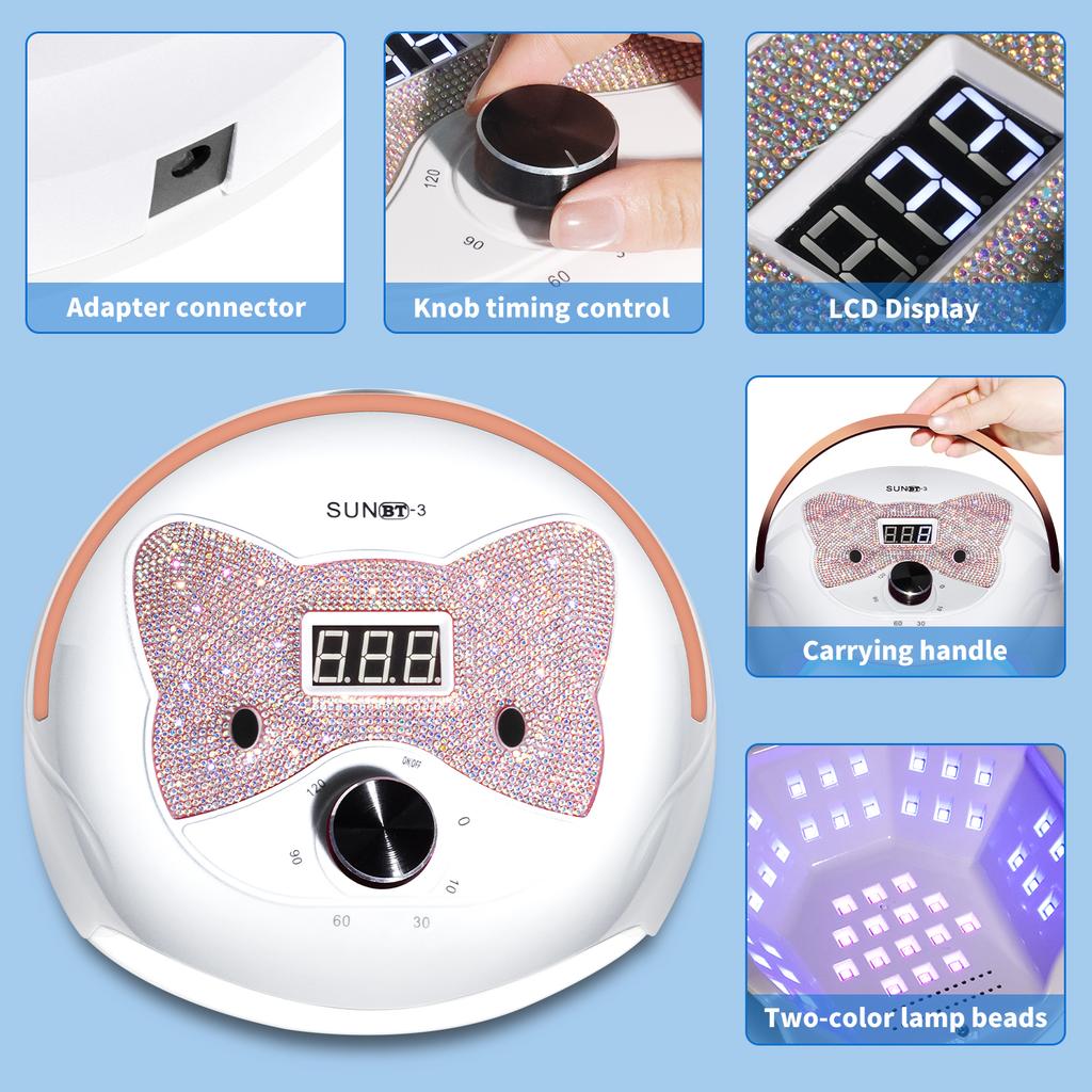 New 45 LED Nail Lamp Professional Gel Nail UV Light Dryer with knob 4 timer LCD display Quick Curing Gel Nail Lamp Salon Tool