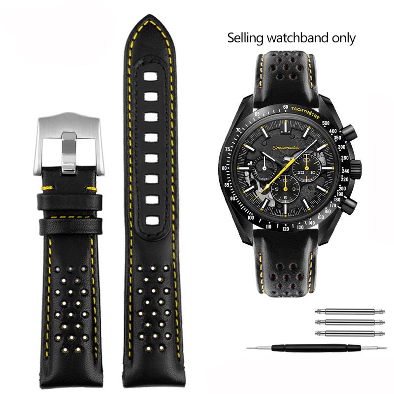 21mm Kalfsleer Horlogeband voor Omega Super Moon Dark Side Apollo 8 Serie Heren 311.92 Horlogeband Riem 311.92.44 Armband