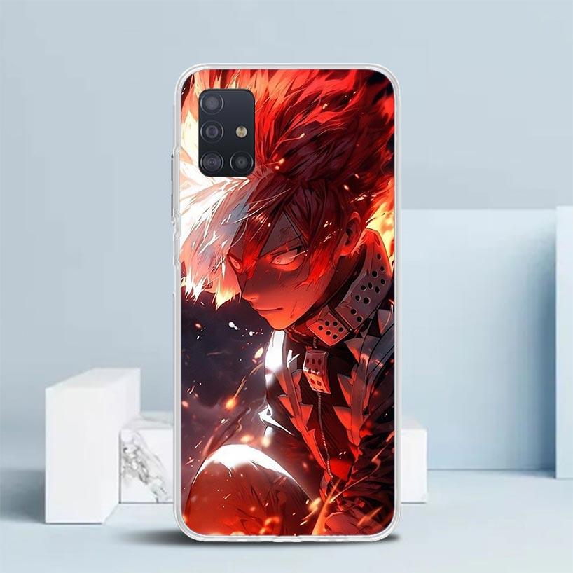 Todoroki Shoto MHA My Hero Soft Cover for Samsung Galaxy A12 A22 A32 A52 A72 A02S Phone Case Note 20 Ultra 10 S10 Plus A51 A71 A