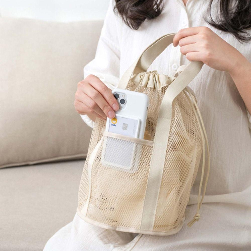 Handbag Mesh Toiletry Bag Drawstring Bag Hanging Shower Organizer  Vacation Beach Bag