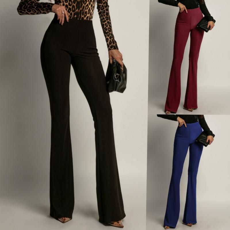 Women's Autumn and Winter Models High-waisted Solid Colour Fashion Casual Wide-leg Loose Trousers