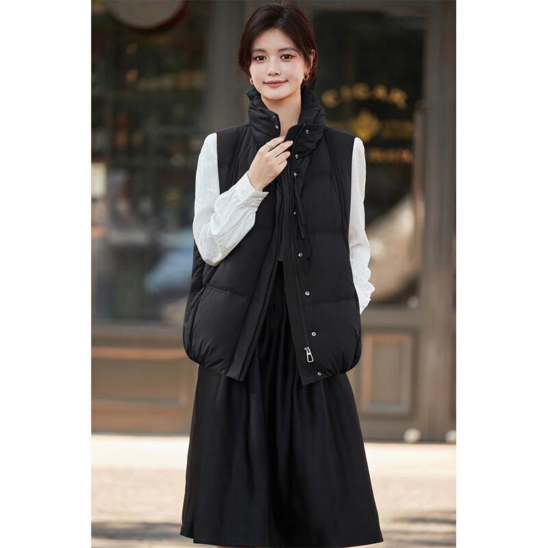 Fengxun Women's Stylish Winter Stand-Collar Down Vest