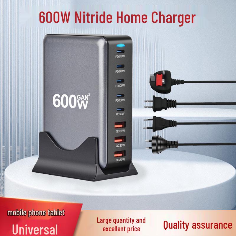 

PD140W Gallium Nitride Fast Charger with Multi-port for Apple, Huawei, Xiaomi LW600-1 US Plug срібло сірий колір