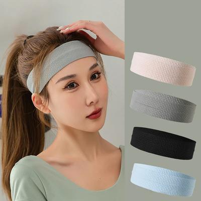 Outdoor Sweat Sports Elastic Cotton Hairband Fashion Headbands For Women Men Solid Running Fitness Yoga Hair Bands Stretch