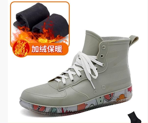 Stivali da Pioggia Impermeabili in Gomma da Donna Sneakers con Lacci Scarpe da Celebrazione Giardino Flush Designer Trendy Coppia