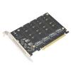 M.2 PCIE Adapter, Adapter Card 4-Port M.2 NVMe SSD To PCIEX 16M Key Hard Drive Converter Reader Expansion Card (PH44)