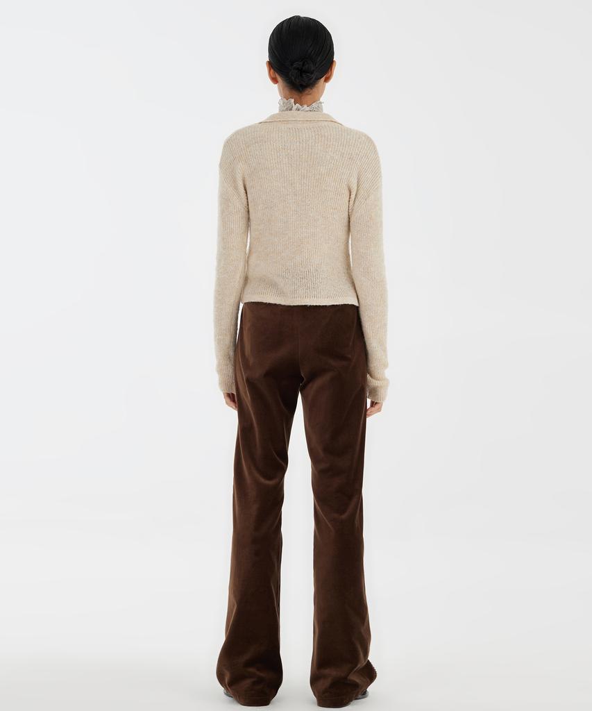 YOUTH Asymmetric Knit Shirt - Melange Ivory
