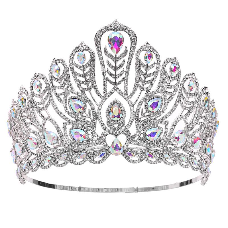 More Colors Royal Queen Pageant Miss Crown Headdress Bride Tiaras and Crowns Prom Wedding Hair Jewelry Accessories