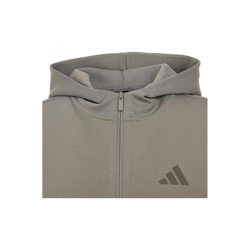 adidas Jaqueta Esportiva Masculina com Capuz, Zíper e Manga Longa, Cinza